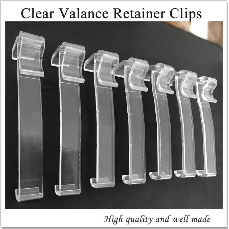 lofrcin 3 Inch Clear Plastic Valance Clips for Horizontal Blind Valance (12 PCS) - Image 2